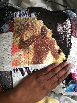 Personalized mermaid sequin pillow