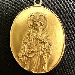 14k Gold Charm Medallion Virgin Guatalupe/ Jesus 
