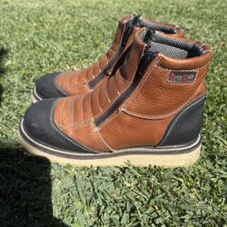King Welt Ultra Flex 6" 337 Zipper Double Density Lightweight Men Work Boots Size 9