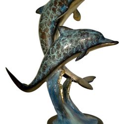 Dolphin Solid Bronze  Sculpture 