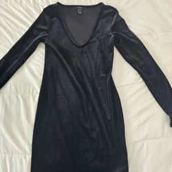 Forever 21 Black Velvet Dress Medium