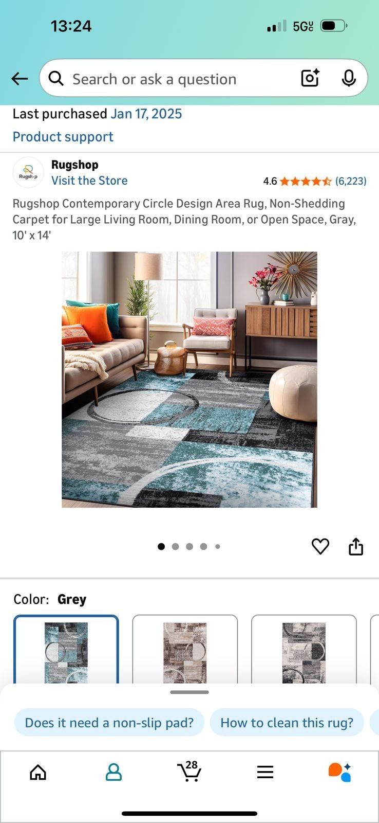 Large Carpet For Living Room 10' x 14' Circle Design 