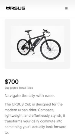 URSUS CUB GRAVEL E-BIKE (BRAND NEW)