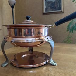 Vintage Copper And Brass Chafing Dish