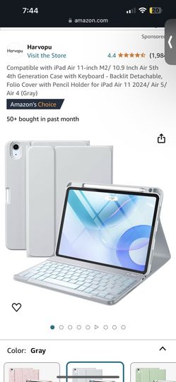 iPad Air 11 Case With Keyboard - Grey