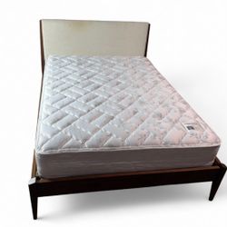 West Elm Full Size Bed Frame + Mattress + Folding Table