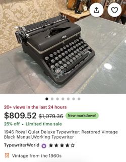 1946 Royal Quiet De Luxe Type Writter