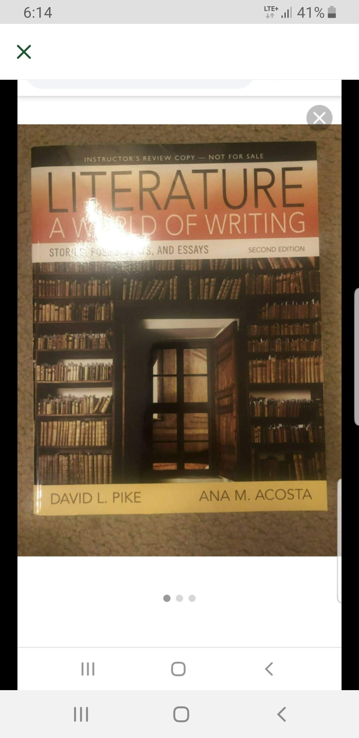 Literature a world of writing