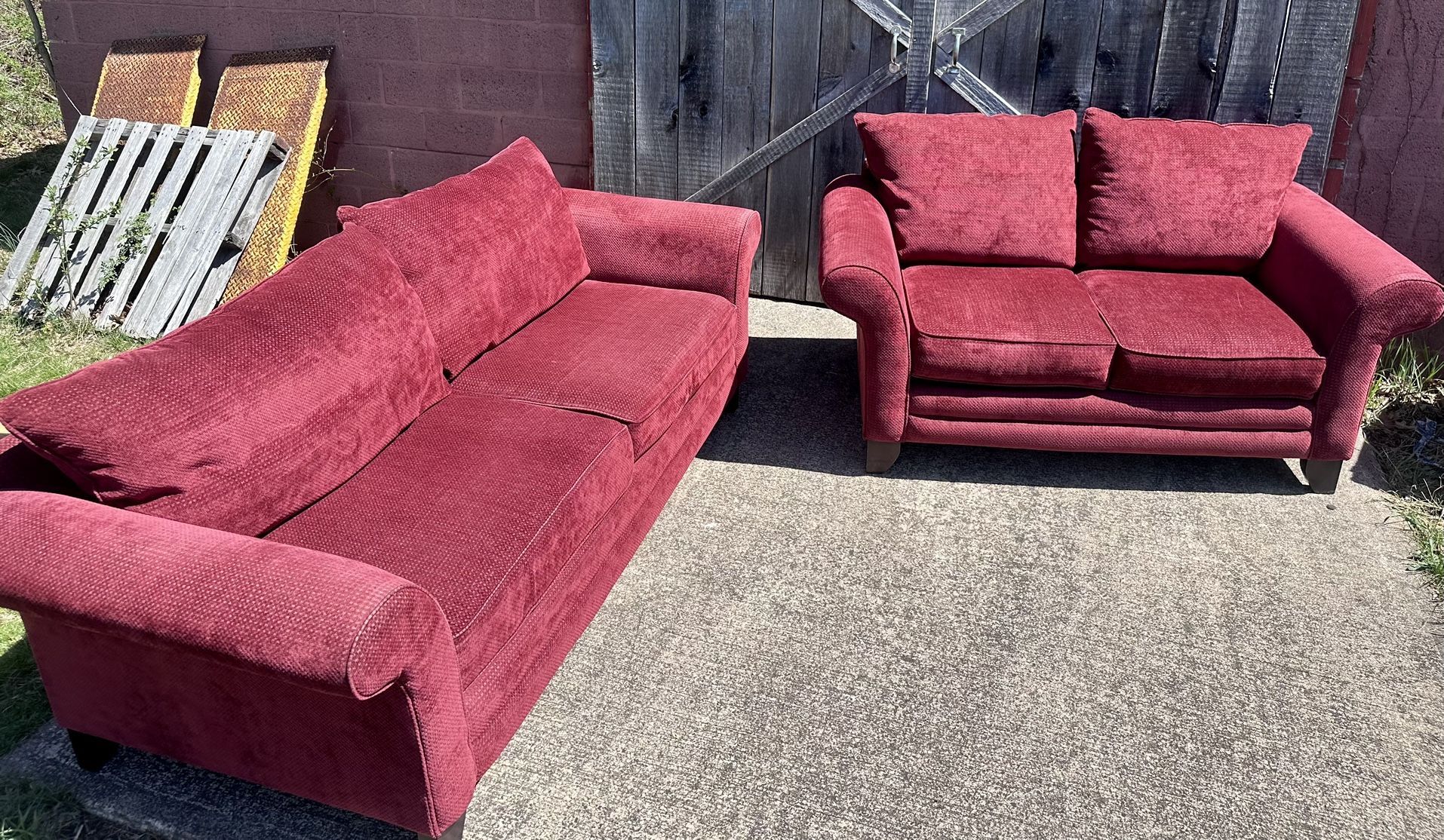 PERFECT CONDITION Red Fabric Sofas