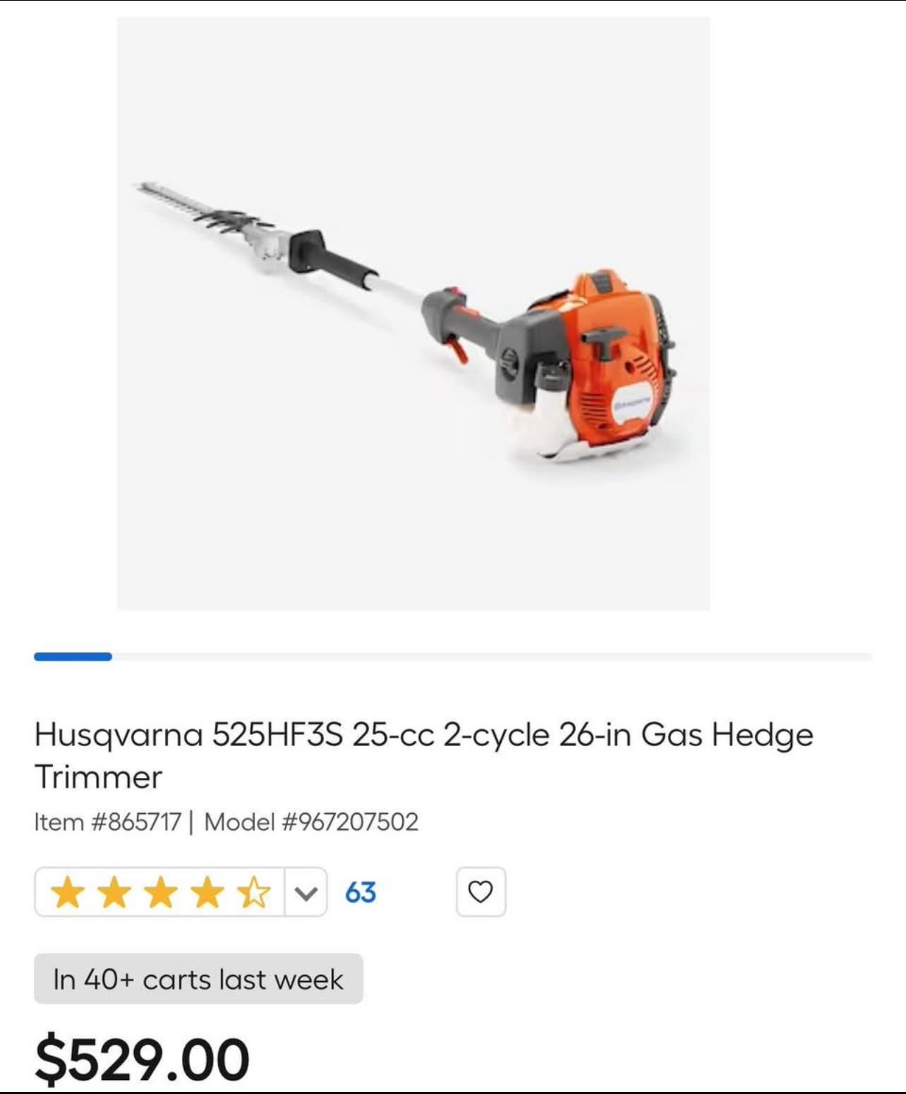 Husqvarna 525HF3S Gas Hedge Trimmer