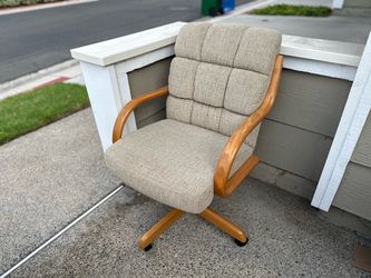 FREE 4 Rolling Dining Chairs with Wood Arms