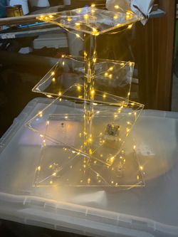 4-Tier Acrylic Display Stand with LED Lights