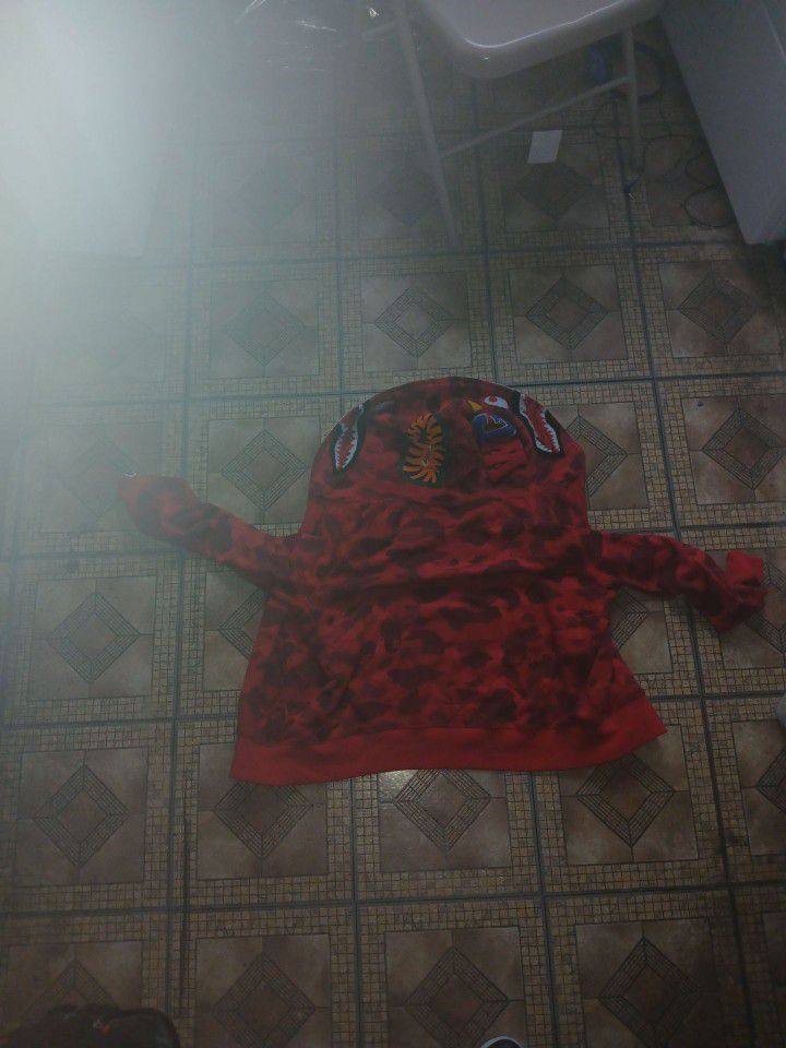 Red bape hoodie medium 