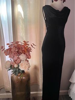 Black Sleeveless Cowl Neck Maxi Dress
