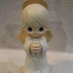 Vintage Precious Moments Boy Angel Figurine From The Garden Collection 1999