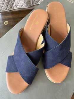 Navy Blue Sandals Size 8.5 