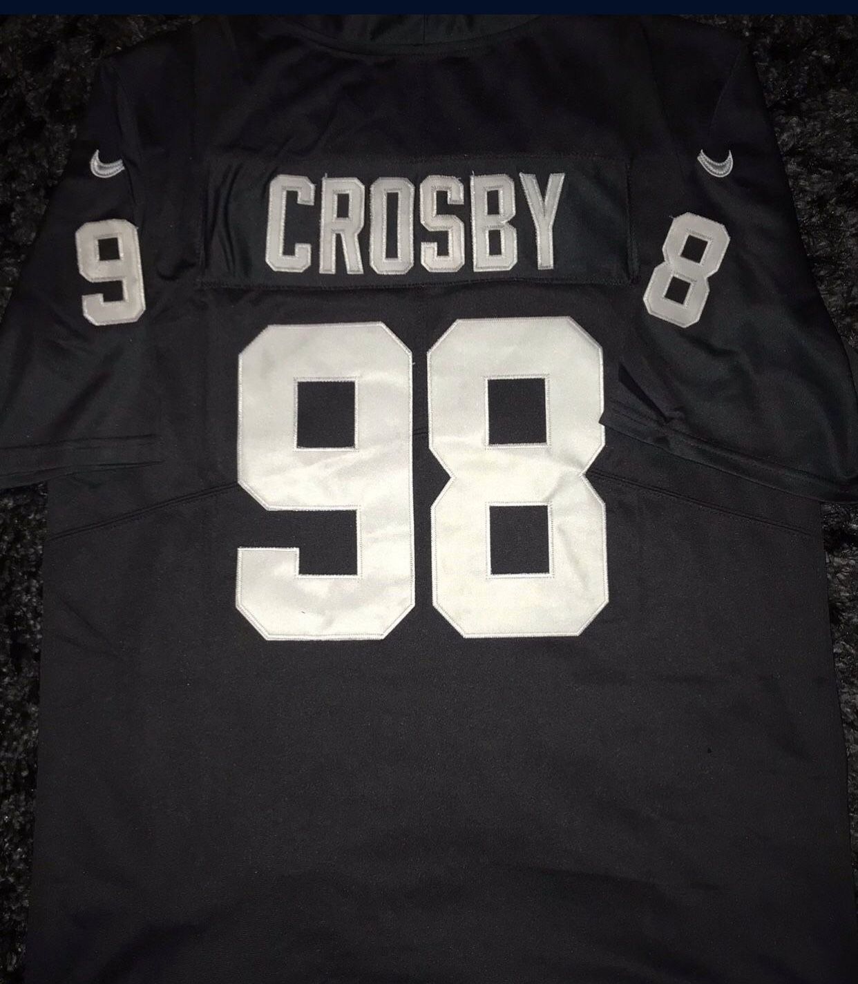 Las Vegas Raiders Inaugural Season Jersey Home Black 98 Maxx Crosby Size Small S 2x 3x