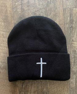 Men’s Cross Beanie One Size Adult Black