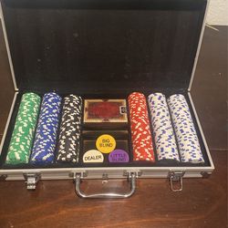 Brand New Poker Set Briefcase + Additional Chips