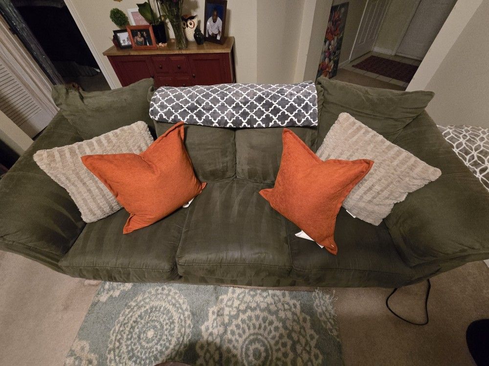 Green Microfiber Couch