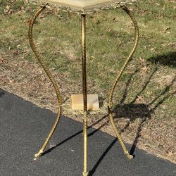 Vintage French Louis XVI Style Alabaster and Brass Plant Stand