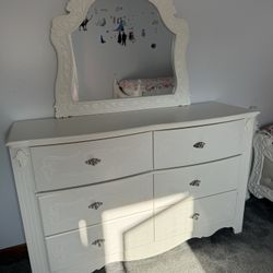 white mirror dresser