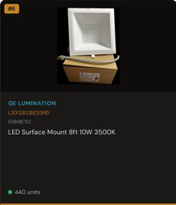 LED Recessed 8ft 10W 3500K