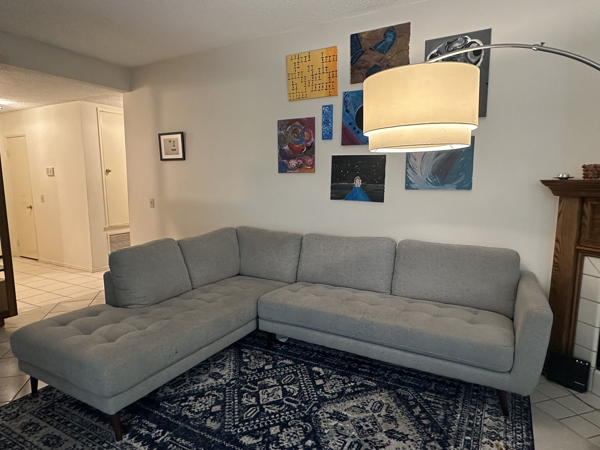 Grey L-Shaped Sectional Couch (Living Spaces)