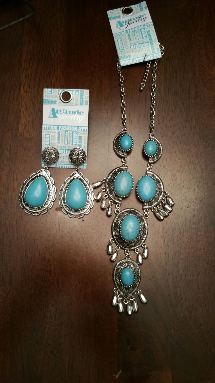 New turquoise jewelry set