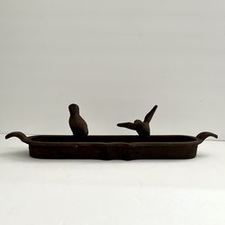 Rustic Hand Crafted Wrought Iron With 2 Birds Decor 