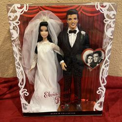 Elvis And Priscilla Barbie Doll Wedding Collectible 