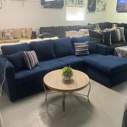 Blue Sectional With Ottoman. !! New In Stock!!