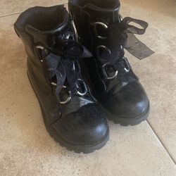 Glitter Black Booties