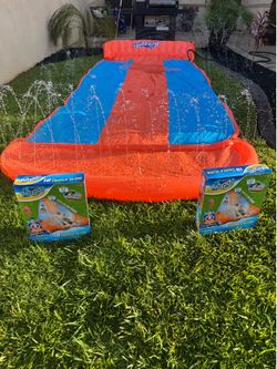 Bestway H2OGO! 18' Triple Water Slip N and Slide Kid's Pool Toys Outdoor SummerFirm $40 Enjoy a wild and fun time outdoors and a wet ride with the H2O