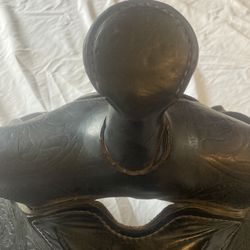 15” Horse Saddle Hand Carved 