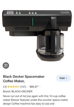 BLACK+DECKER BLACK & DECKER "The Black+Decker SPACEMAKER Coffee Makers mount under cabinets to free countertops of clutter. Perfect for apartments, re