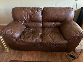 Leather loveseat