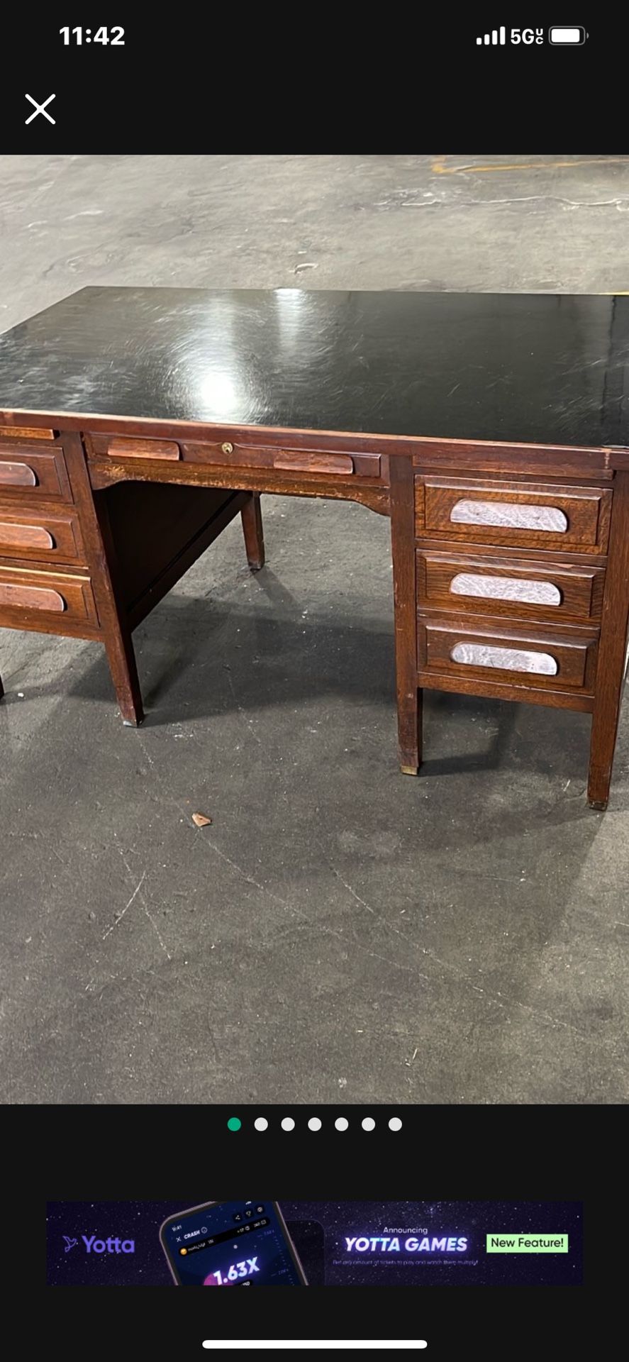 Teachers Antique Desk 1930’s 5ft Long,34inch Deep,31 Inch Tall