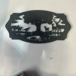Forest Wildlife, Black, 12”x6”