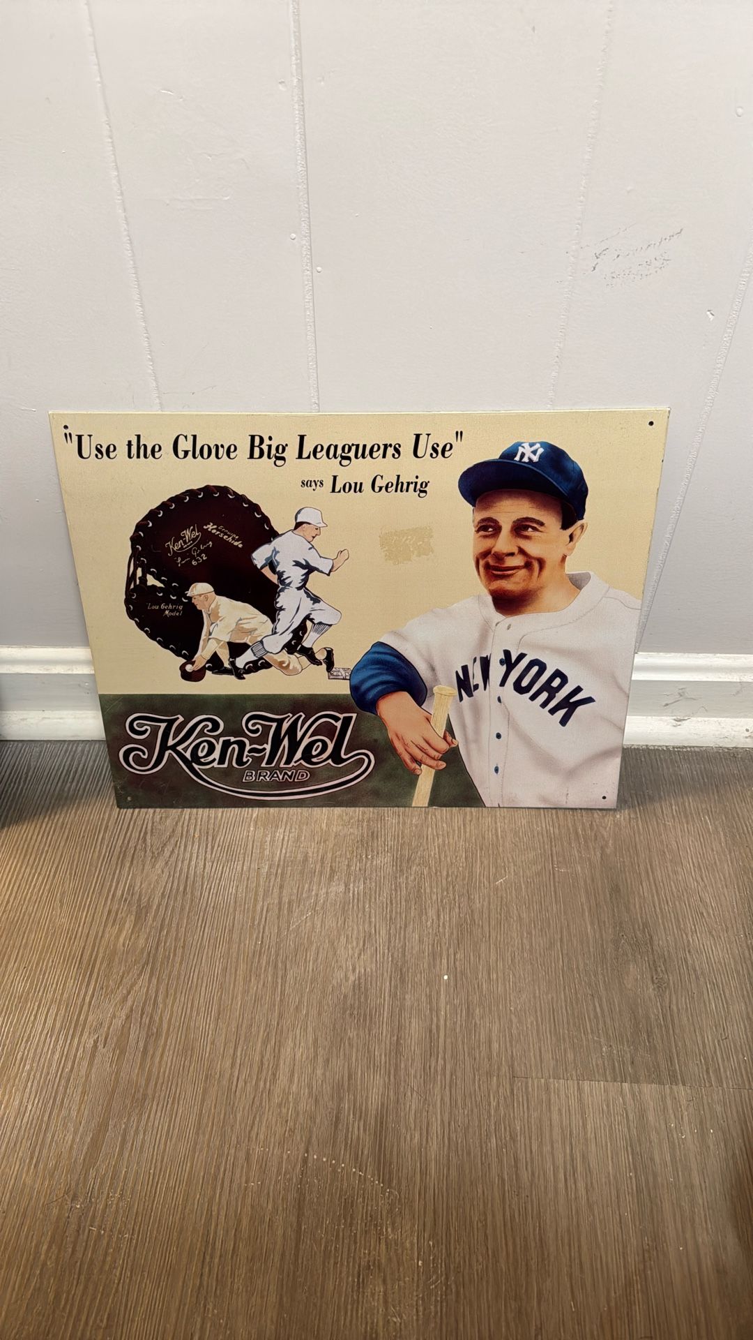 Lou Gehrig Vintage Ken-Wal Sign