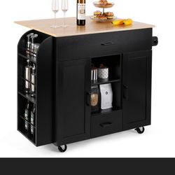 Island Bar Cart On Wheels 