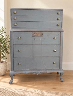 Vintage Painted Tall Chest of Drawers