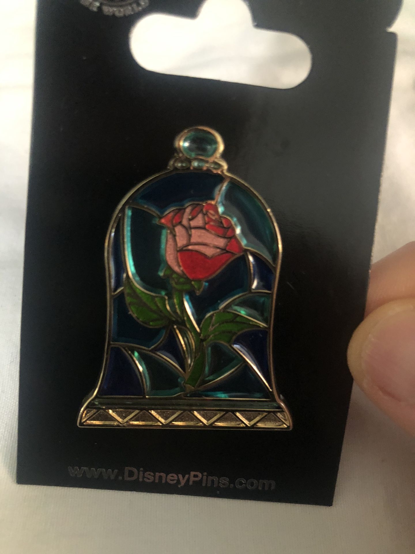 Disney beauty and the beast rose pin