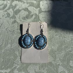 Turquoise and Italian glass earrings