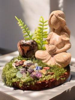 Moon goddess, alter decor, crystal decor, meditation decor, boho decor, goddess