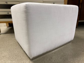 RESTORATION HARDWARE Rex Rectangular White Fabric Foot Stool