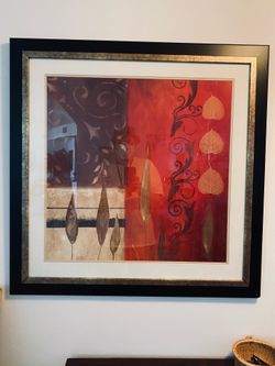 Antique Stylish Piece of Art. Beautiful colors. Frankly I am selling it for price of its nice wood frame. Great bargain. 32” x 32”. Like new condition