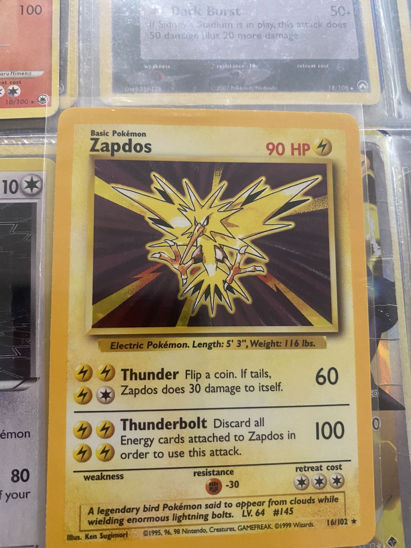 1995 Zapdos Pokémon Card