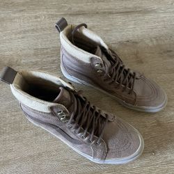 Vans Sk8 High Top Mte Brown Leather Sneakers