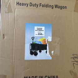 Heavy duty collapsible wagon cart big wheels  Black